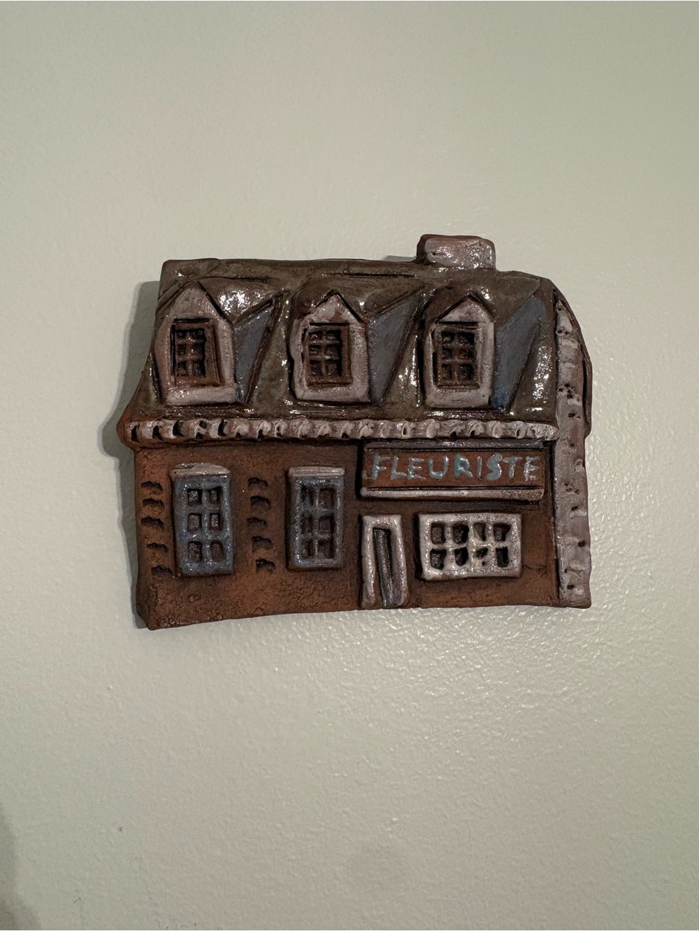 Vintage Pottery Wall Art Fleuriste Flower Shop Front L'Atelier Prague Montreal
